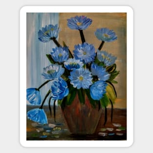 A beautiful bouquet of flowers in a Cooper vase Sticker